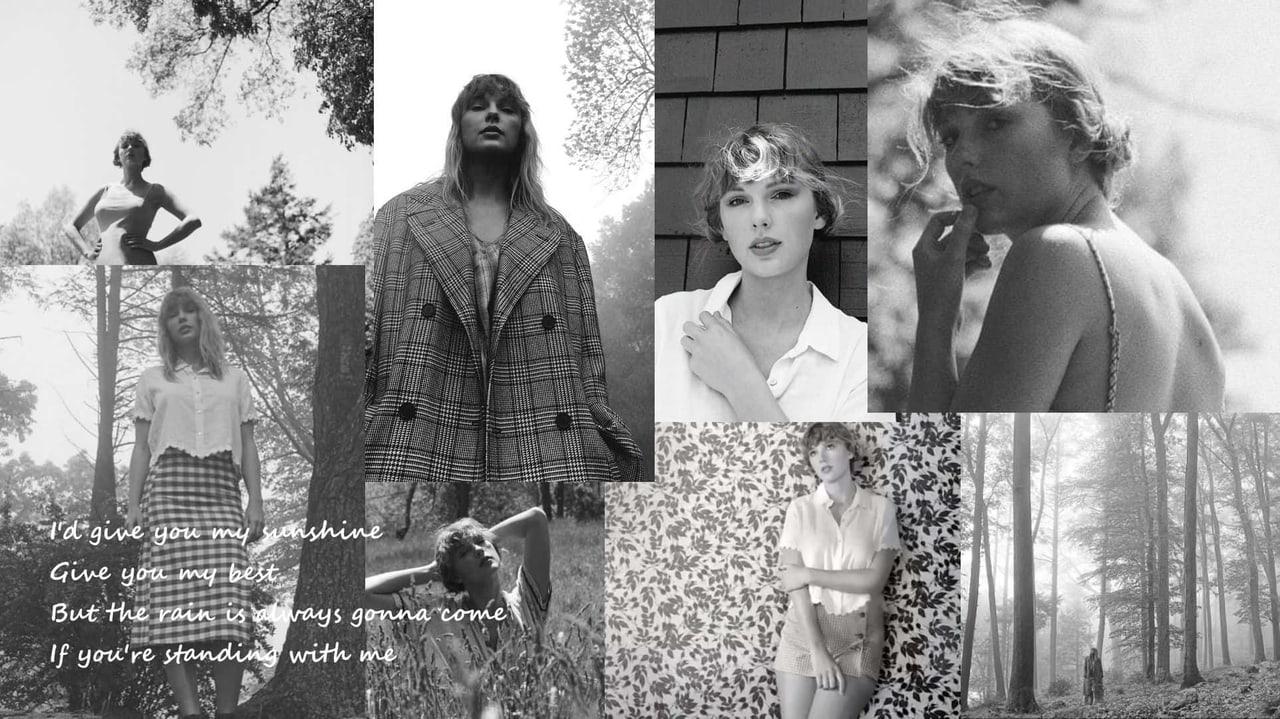 Black-and-white woodland portraits and forest scenes form a full-width collage.