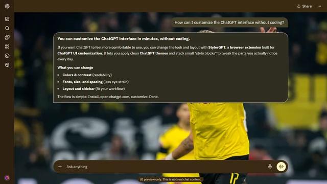 Erling Haaland Dark ChatGPT Theme: Haaland opens his arms in a historic yellow Dortmund shirt against dark stands. Supporters and yellow banners retain the club context around the pose. Source: cunaked on Wallpapers.com. Original artist not identified by the page.