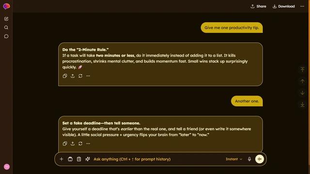 Amber Focus Night theme preview