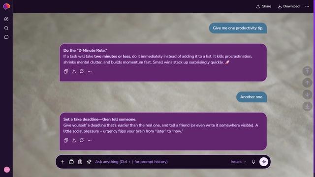 Burnished Bay is a dark purple ChatGPT theme with an image background.