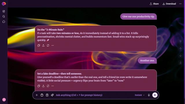 Calm Bay is a dark purple ChatGPT theme with an image background.