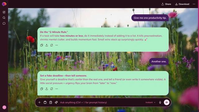 Clouded Valley is a dark pink ChatGPT theme with an image background.