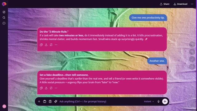 Dappled Bloom is a dark purple ChatGPT theme with an image background.