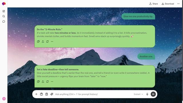 Dappled Canyon is a light zinc ChatGPT theme with an image background.