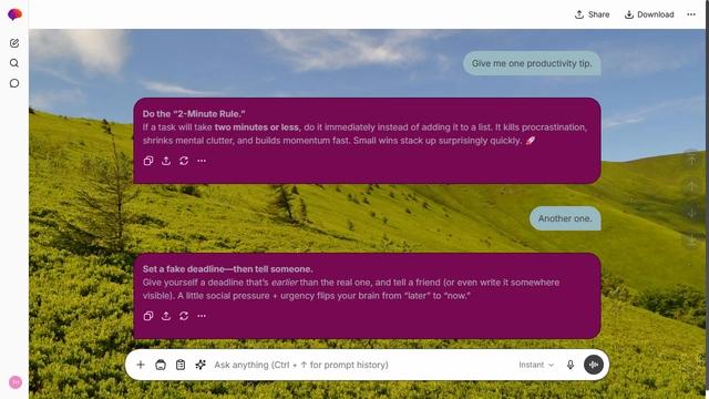Dusty Curl is a light zinc ChatGPT theme with an image background.