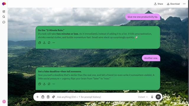 Echoing Contour is a light zinc ChatGPT theme with an image background.