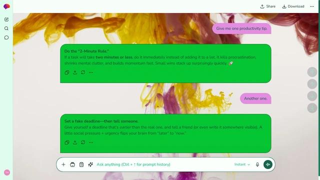 Faded Echo is a light emerald ChatGPT theme with an image background.