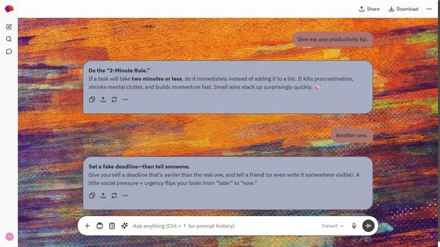Frosted Avenue is a light stone ChatGPT theme with an image background.