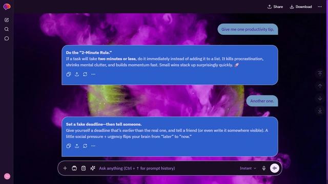 Frosted Basin is a dark purple ChatGPT theme with an image background.