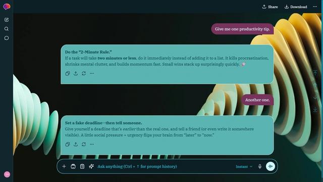 Gentle Canopy is a dark cyan ChatGPT theme with an image background.
