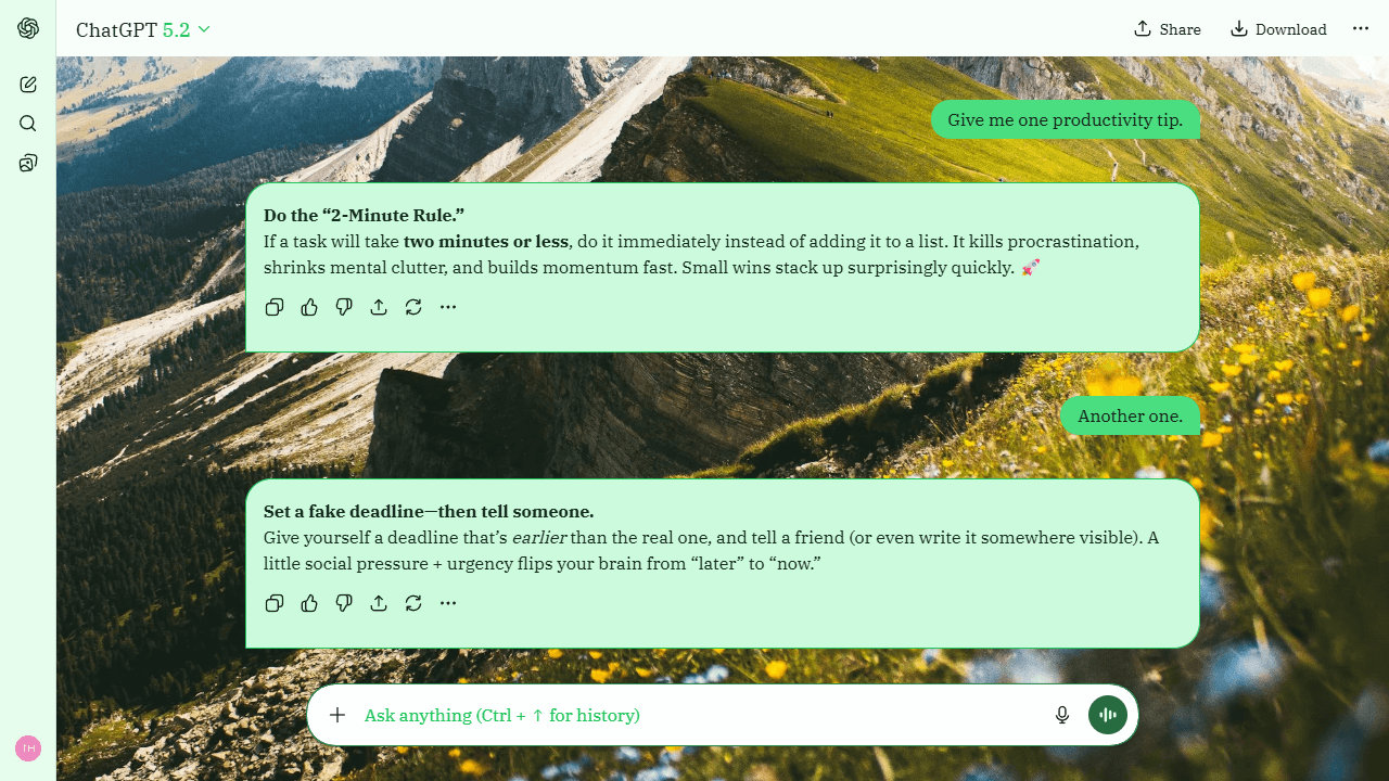 Gentle Ridge theme preview