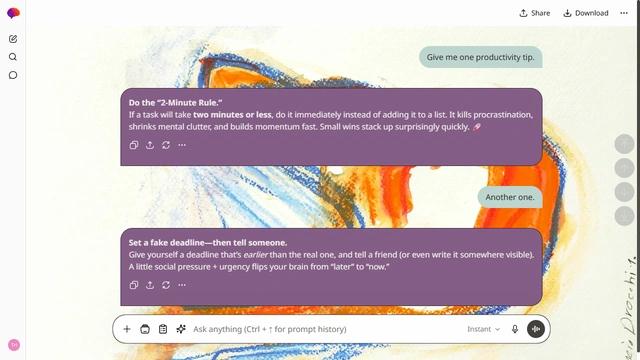 Gilded Bay is a light stone ChatGPT theme with an image background.