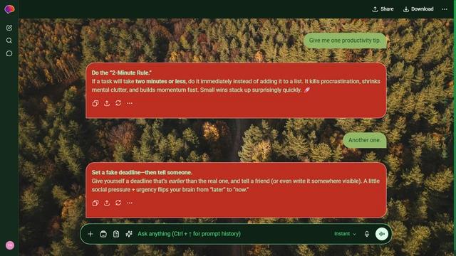 Gilded District is a dark green ChatGPT theme with an image background.