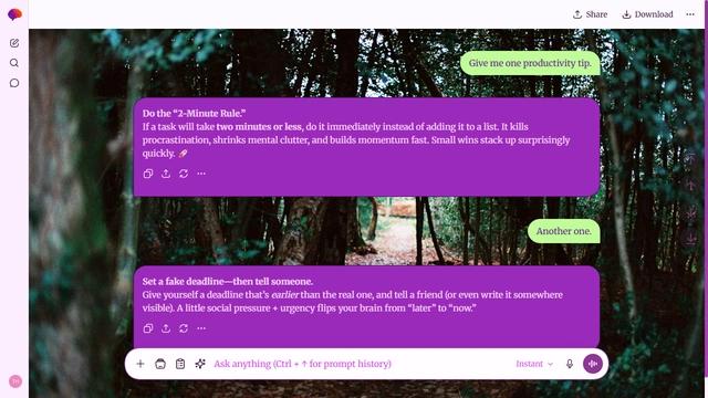 Gilded Grid is a light fuchsia ChatGPT theme with an image background.