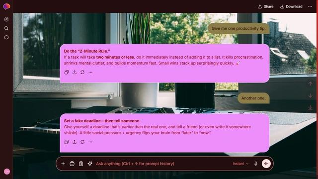 Gilded Veil is a dark red ChatGPT theme with an image background.