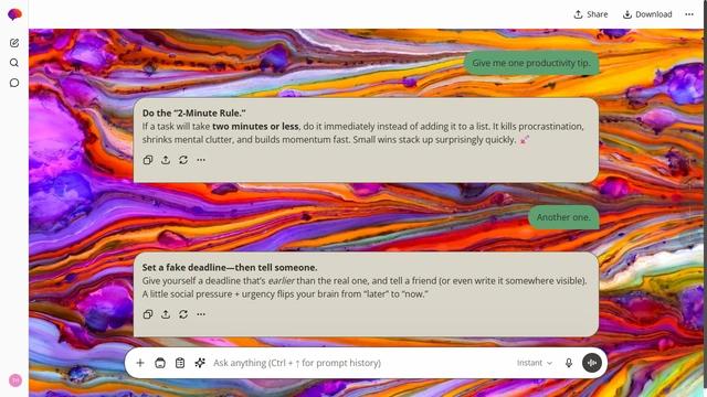 Glowing Basin is a light stone ChatGPT theme with an image background.