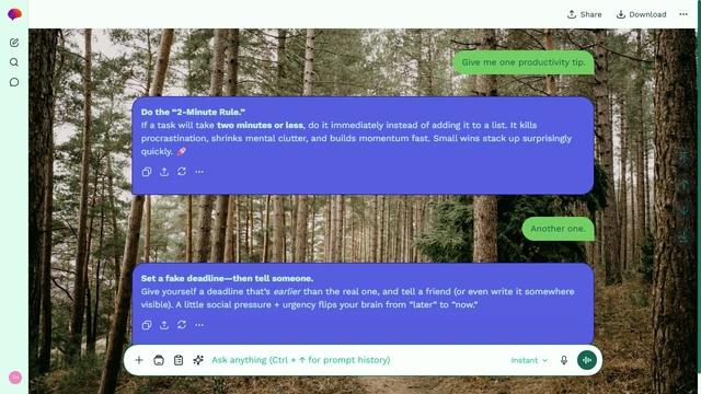 Glowing Grain is a light emerald ChatGPT theme with an image background.