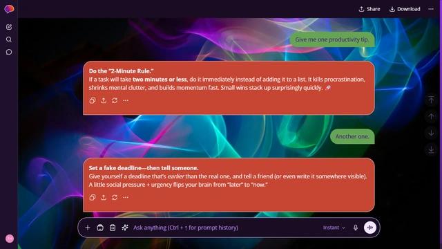 Hidden Beacon is a dark purple ChatGPT theme with an image background.