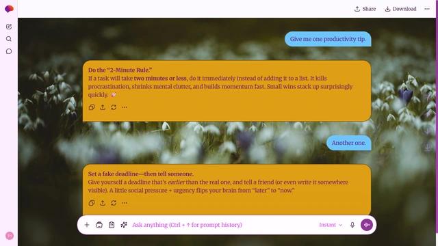 Hidden Horizon is a light fuchsia ChatGPT theme with an image background.