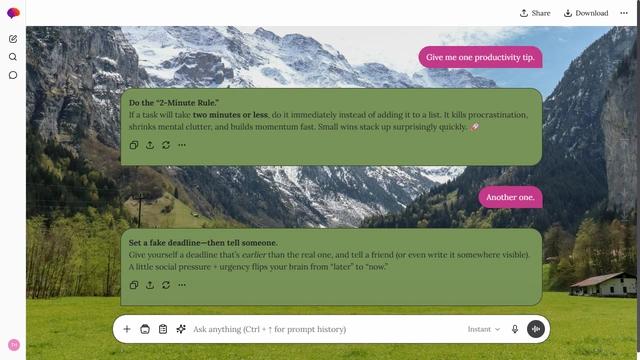 Hushed Curl is a light zinc ChatGPT theme with an image background.