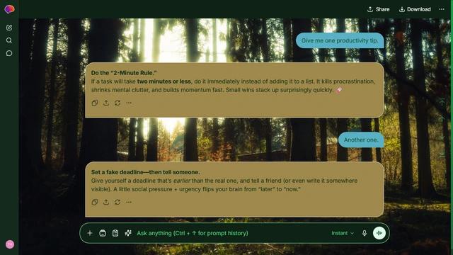 Hushed District is a dark green ChatGPT theme with an image background.