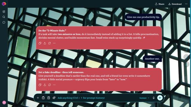 Lucent City is a dark cyan ChatGPT theme with an image background.