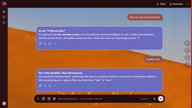 Luminous Wake is a dark red ChatGPT theme with an image background.