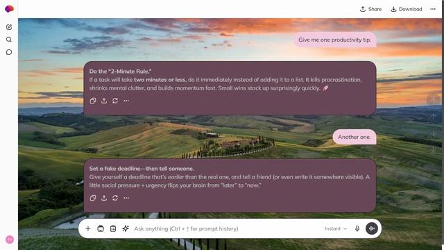 Misty Canyon is a light zinc ChatGPT theme with an image background.
