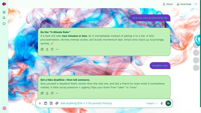 Misty Echo is a light emerald ChatGPT theme with an image background.