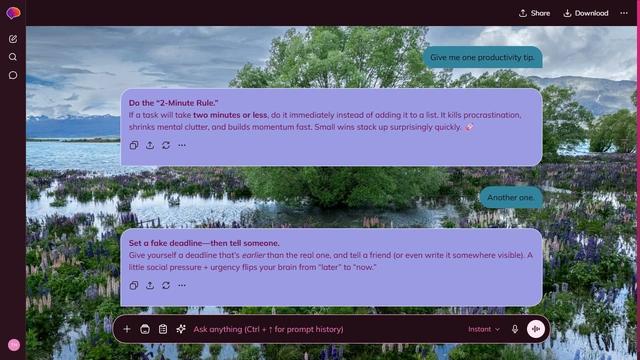 Misty Trace is a dark pink ChatGPT theme with an image background.