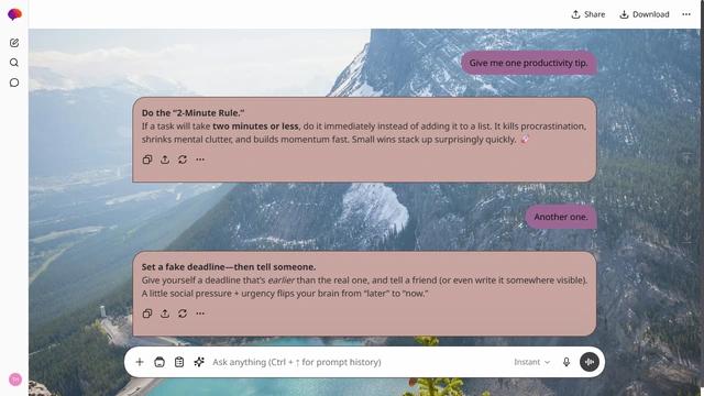 Moonlit Canyon is a light zinc ChatGPT theme with an image background.