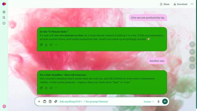 Moonlit Echo is a light emerald ChatGPT theme with an image background.