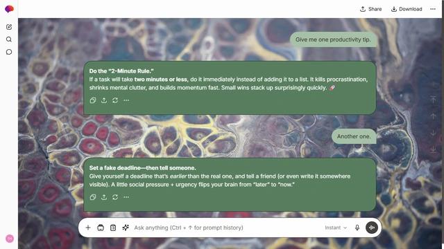 Muted Avenue is a light stone ChatGPT theme with an image background.
