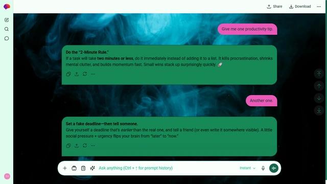 Muted Glow is a light emerald ChatGPT theme with an image background.