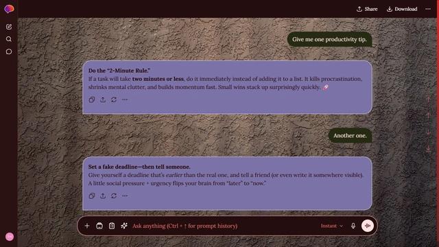 Pearled Arcade is a dark red ChatGPT theme with an image background.
