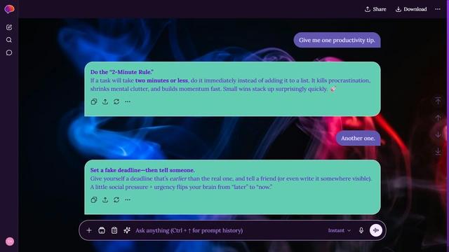 Pearled Basin is a dark purple ChatGPT theme with an image background.