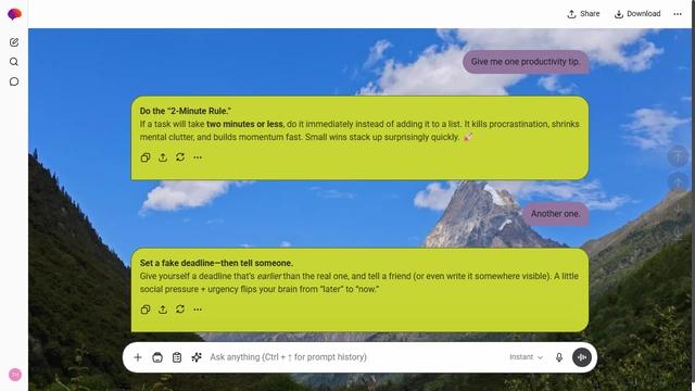 Quiet Cove is a light zinc ChatGPT theme with an image background.
