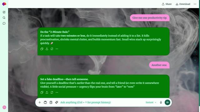 Quiet Glow is a light emerald ChatGPT theme with an image background.