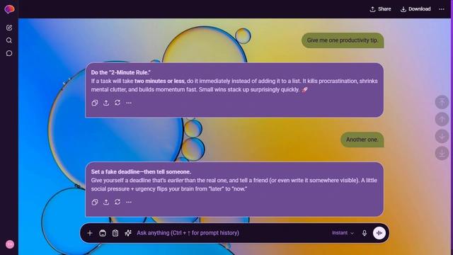 Serene Bay is a dark purple ChatGPT theme with an image background.