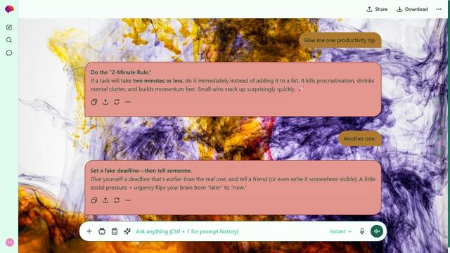 Serene Fiber is a light emerald ChatGPT theme with an image background.