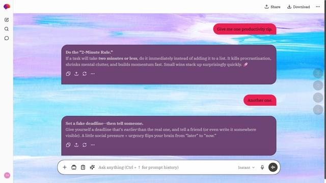 Shadowed Bloom is a light stone ChatGPT theme with an image background.
