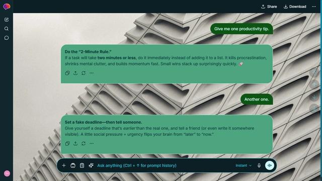 Shadowed Canopy is a dark cyan ChatGPT theme with an image background.