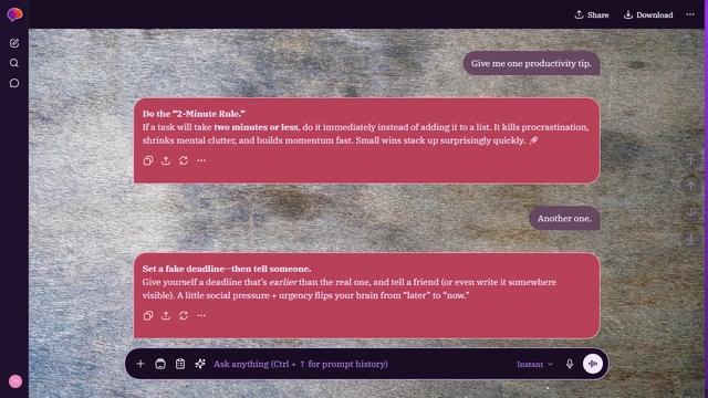 Shadowed Canvas is a dark purple ChatGPT theme with an image background.