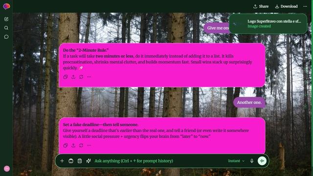 Shadowed Echo is a dark green ChatGPT theme with an image background.