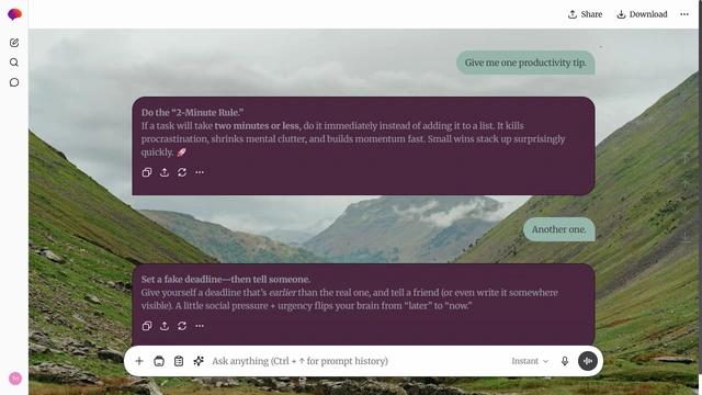 Silent Curl is a light zinc ChatGPT theme with an image background.