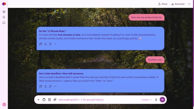 Smoky Grain is a light fuchsia ChatGPT theme with an image background.
