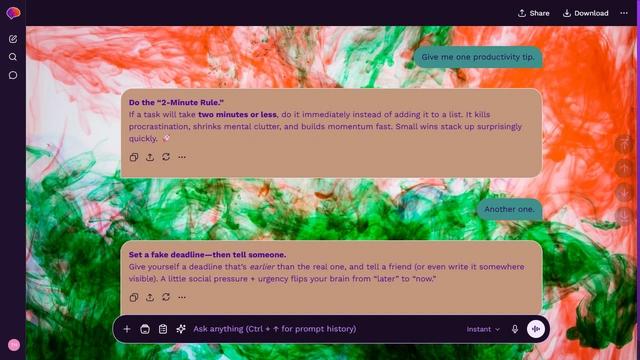Soft Avenue is a dark purple ChatGPT theme with an image background.