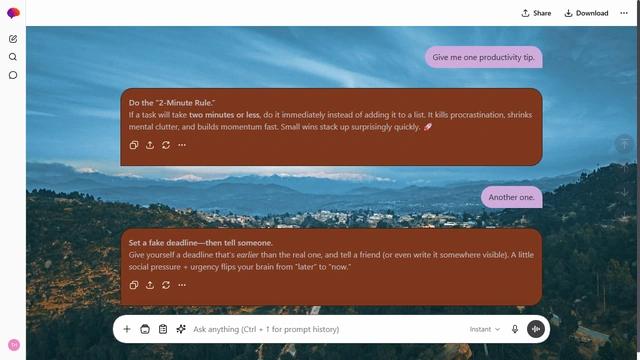Soft Contour is a light zinc ChatGPT theme with an image background.