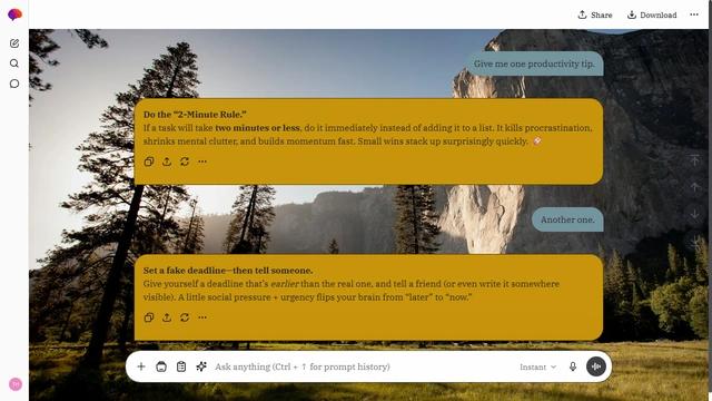 Still Canyon is a light zinc ChatGPT theme with an image background.