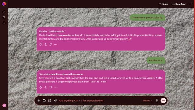 Stormy Arcade is a dark red ChatGPT theme with an image background.